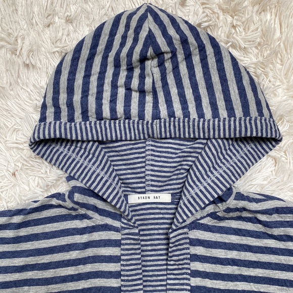 🎉HP🎉 Byron Bay Hooded Open Cardigan 💗 Blue & Gray - Picture 7 of 15